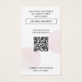 ロゴモダンとQRコードピンク (裏面)