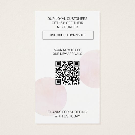 ロゴモダンとQRコードピンク (裏面)