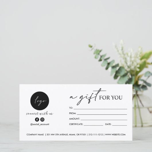 ロゴモダンのソーシャルアイコンのギフトのスクリプトを作成 (スタンド正面)