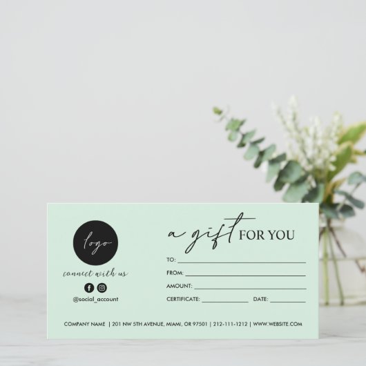 ロゴモダンのソーシャルアイコンのギフトのスクリプトを作成 (スタンド正面)