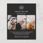 ロゴモダンの追加タイポグラフィフォトグリッドブラック チラシ (正面)