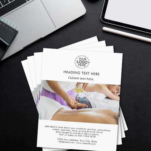 ロゴモダンの追加タイポグラフィ写真QRコード チラシ