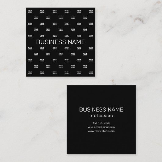 ロゴモダンまたはデザインパターン(任意の画像を含む) スクエア名刺 (正面/裏面)