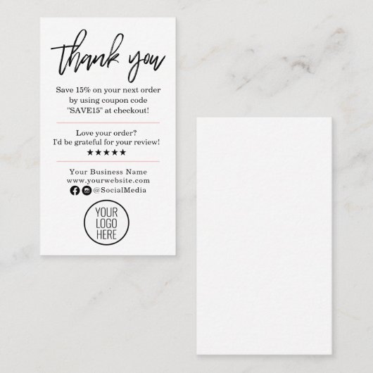 ロゴモダンを付けてご注文いただきありがとうございます 名刺 (正面/裏面)