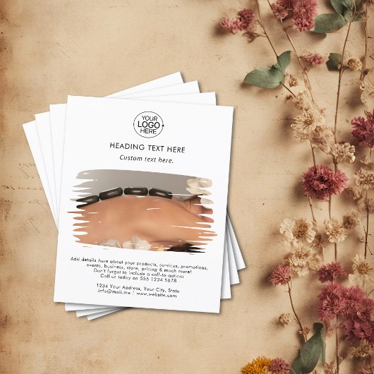 ロゴモダンを追加するタイポグラフィフォト白 チラシ