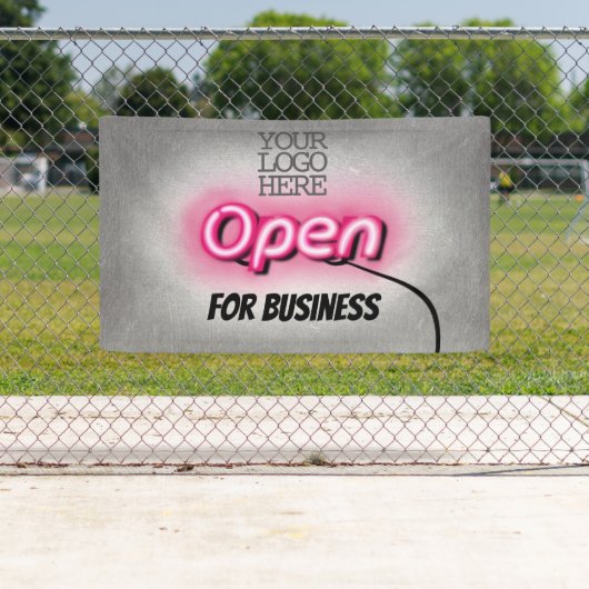 ロゴモダンを追加オープンピンクのネオン記号 横断幕 (インサイチュ)