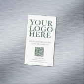 ロゴモダンイメージの緑と白のQRコード マグネット名刺 (インサイチュ)