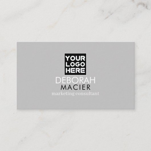 ロゴモダンエレガント付きグレーの名刺 名刺 (正面)