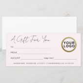 ロゴモダンエレガント | ピンクギフト券 (正面/裏面)