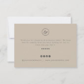 ロゴモダンカードでブランドを付けたお礼 サンキューカード (裏面)