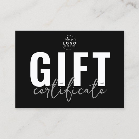 ロゴモダンギフト証書 名刺 (正面)