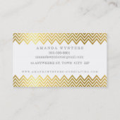 ロゴモダンシボロン模様金ゴールド箔八角形 名刺 (裏面)