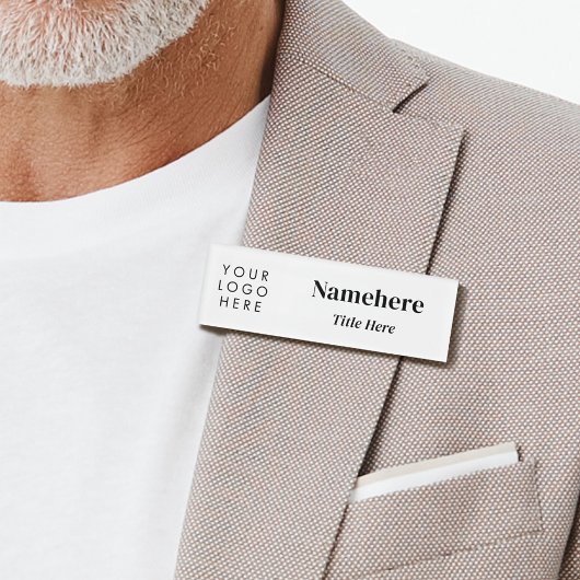 ロゴモダンシンプルホワイトシック磁石タイトル 名札