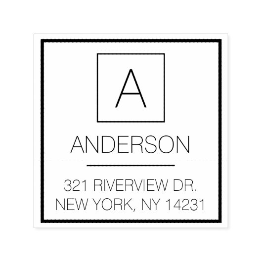 ロゴモダンシンプルモノグラム名差出人住所 セルフインキングスタンプ (デザイン)