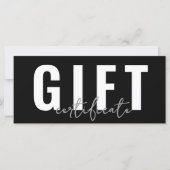 ロゴモダンスクリプトのギフト証明書 (正面)