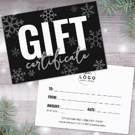 ロゴモダンスクリプトのギフト証明書 名刺