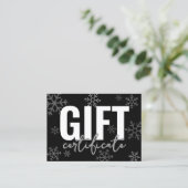 ロゴモダンスクリプトのギフト証明書 名刺 (スタンド正面)