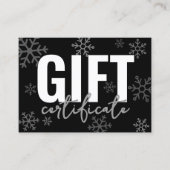 ロゴモダンスクリプトのギフト証明書 名刺 (正面)