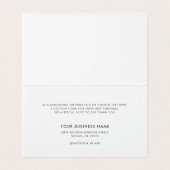 ロゴモダンスクリプトのビジネスサンキューカード折り畳み (内部フラット)