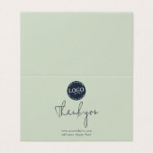 ロゴモダンスクリプトのビジネスサンキューカード折り畳み (外部フラット)