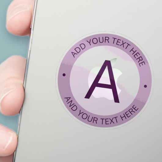 ロゴモダンスタイルモノグラム |パープル透明 シール