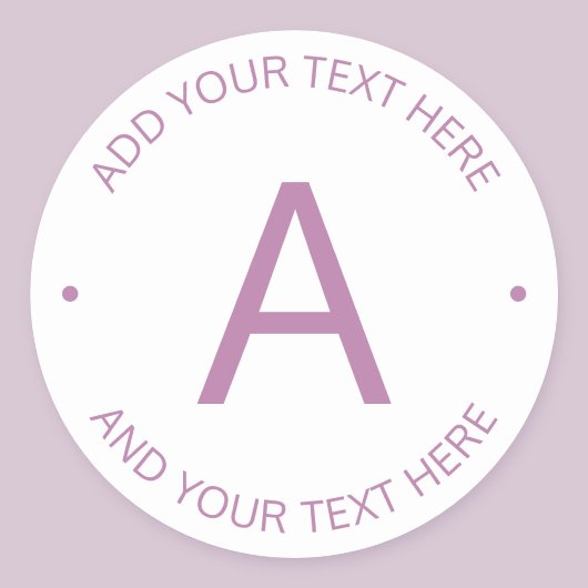 ロゴモダンスタイルモノグラム |淡い紫 ラウンドシール