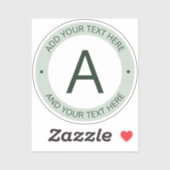 ロゴモダンスタイルモノグラム |透明（緑） シール (シート)