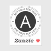 ロゴモダンスタイルモノグラム |透明（黒） シール (シート)