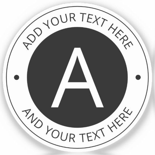 ロゴモダンスタイルモノグラム |透明（黒） シール (正面)