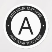 ロゴモダンスタイルモノグラム |黒と白 ラベル (デザイン1)