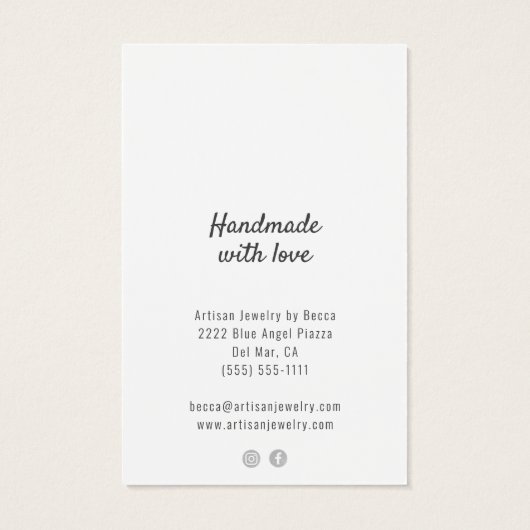 ロゴモダンソーシャルメディアのネックレスディスプレイカード (裏面)