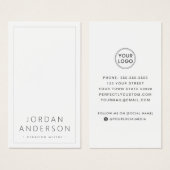 ロゴモダンソーシャルメディアホワイト名刺 (正面&裏面)