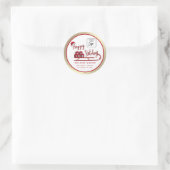 ロゴモダンタイポグラフィスレッジハッピーホリデーズ ラウンドシール (バッグ)