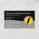 ロゴモダンテンプレート付き電気工事士サービス 名刺 (正面)