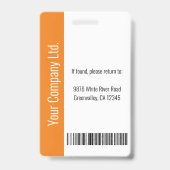 ロゴモダンテンプレート従業員の写真名ナースID バッジ (裏面)