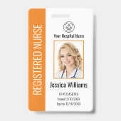 ロゴモダンテンプレート従業員の写真名ナースID バッジ (正面)