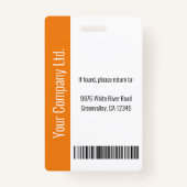 ロゴモダンテンプレート従業員の写真名ナースID バッジ (裏面)