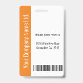 ロゴモダンテンプレート従業員の写真名ナースID バッジ (裏面)