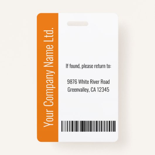 ロゴモダンテンプレート従業員の写真名ナースID バッジ (裏面)