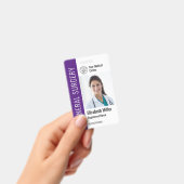 ロゴモダンテンプレート従業員の写真名ナースID バッジ (手持ち)