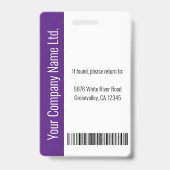 ロゴモダンテンプレート従業員の写真名ナースID バッジ (裏面)