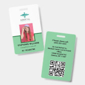 ロゴモダンテンプレート従業員の写真名ナースID バッジ (正面＆裏面)