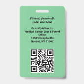 ロゴモダンテンプレート従業員の写真名ナースID バッジ (裏面)