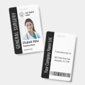 ロゴモダンテンプレート従業員の写真名ナースID バッジ (正面＆裏面)