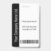 ロゴモダンテンプレート従業員の写真名ナースID バッジ (裏面)