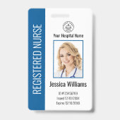 ロゴモダンテンプレート従業員の写真名ナースID バッジ (正面)