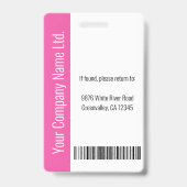 ロゴモダンテンプレート従業員の写真名ナースID バッジ (裏面)