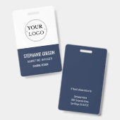 ロゴモダンテンプレート従業員名ID バッジ (正面＆裏面)