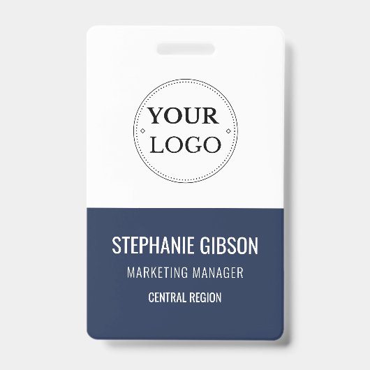 ロゴモダンテンプレート従業員名ID バッジ (正面)