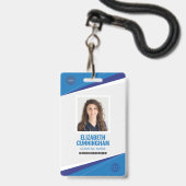 ロゴモダンナースドクター名バーコード バッジ (正面（ネックストラップ付）)